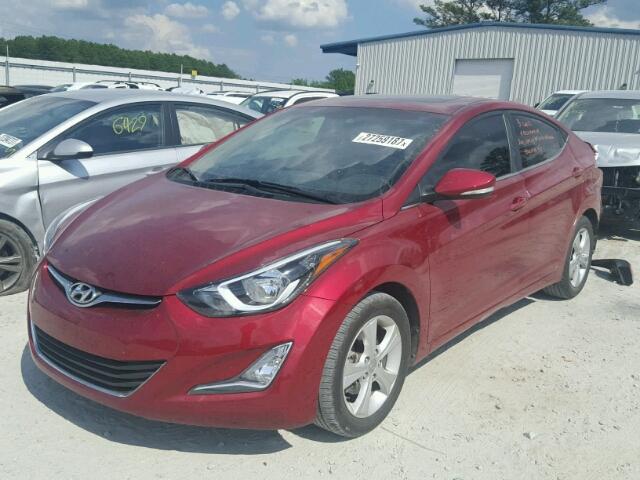 5NPDH4AE9GH676780 - 2016 HYUNDAI ELANTRA SE RED photo 2