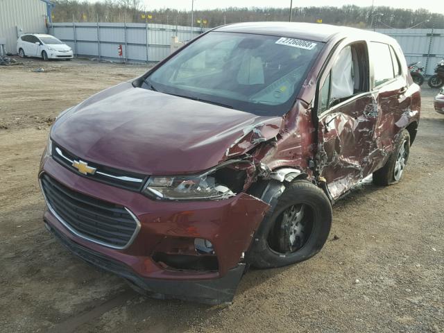 3GNCJKSB1HL275922 - 2017 CHEVROLET TRAX LS MAROON photo 2