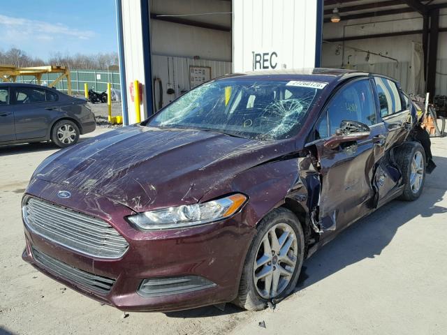 3FA6P0H74DR204853 - 2013 FORD FUSION SE MAROON photo 2