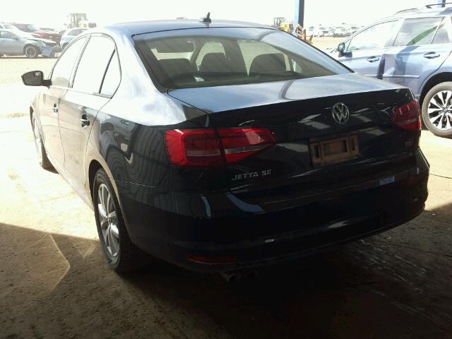 3VWB07AJXFM289562 - 2015 VOLKSWAGEN JETTA SE BLACK photo 3