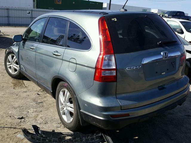 5J6RE4H74BL087933 - 2011 HONDA CR-V EXL BLUE photo 3