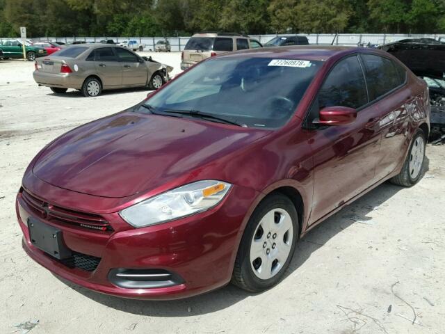 1C3CDFAA1FD300101 - 2015 DODGE DART SE BURGUNDY photo 2