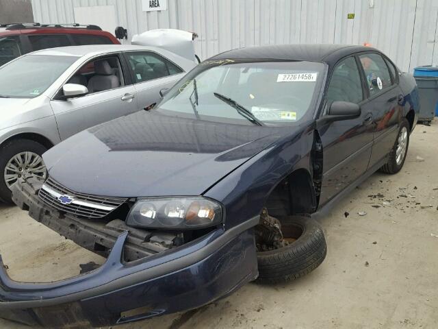 2G1WF52E029371594 - 2002 CHEVROLET IMPALA BLUE photo 2