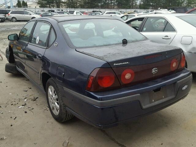 2G1WF52E029371594 - 2002 CHEVROLET IMPALA BLUE photo 3