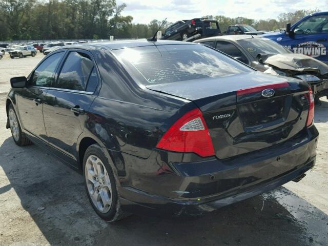 3FAHP0HA9BR197948 - 2011 FORD FUSION SE BLACK photo 3