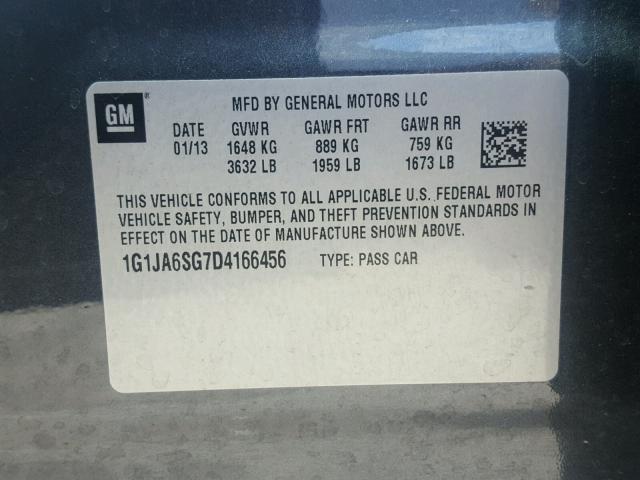 1G1JA6SG7D4166456 - 2013 CHEVROLET SONIC LS 灰色 照片 10