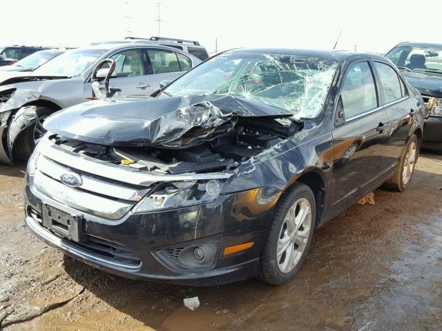 3FAHP0HG0CR344521 - 2012 FORD FUSION SE BLACK photo 2