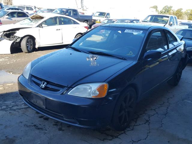 1HGEM22952L026632 - 2002 HONDA CIVIC EX შავი ფოტო 2