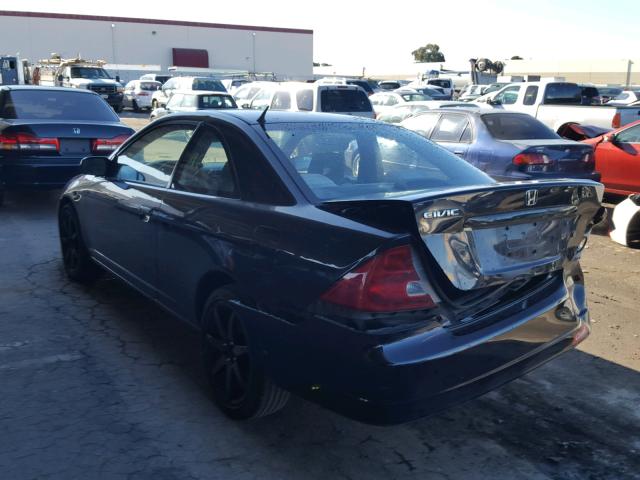 1HGEM22952L026632 - 2002 HONDA CIVIC EX შავი ფოტო 3