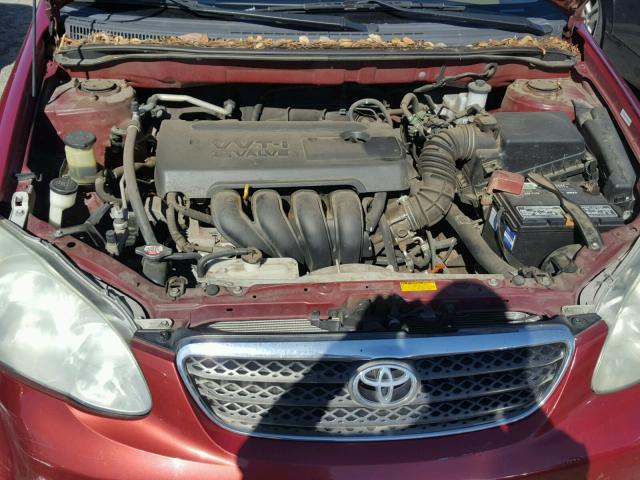 1NXBR32E05Z483395 - 2005 TOYOTA COROLLA CE RED photo 7