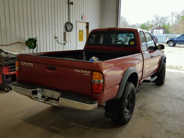 5TEWM72N32Z091056 - 2002 TOYOTA TACOMA XTR RED photo 4