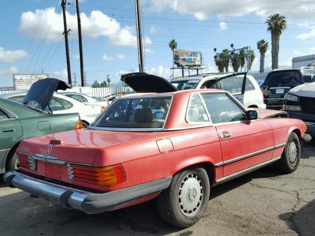 WDBBA48D8KA099151 - 1989 MERCEDES-BENZ 560 SL RED photo 4