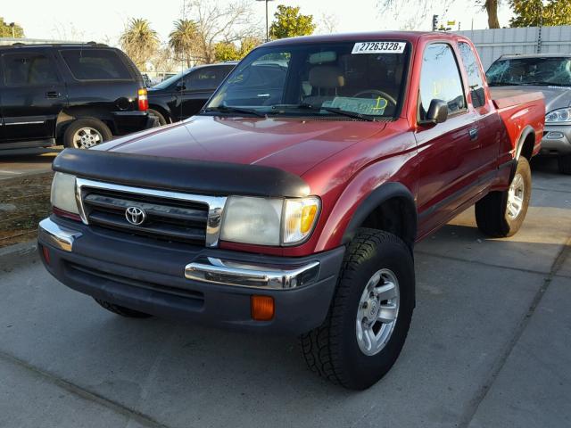 4TAWN72NXXZ440998 - 1999 TOYOTA TACOMA XTR MAROON photo 2