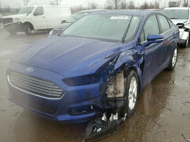 3FA6P0H7XDR162690 - 2013 FORD FUSION SE BLUE photo 2