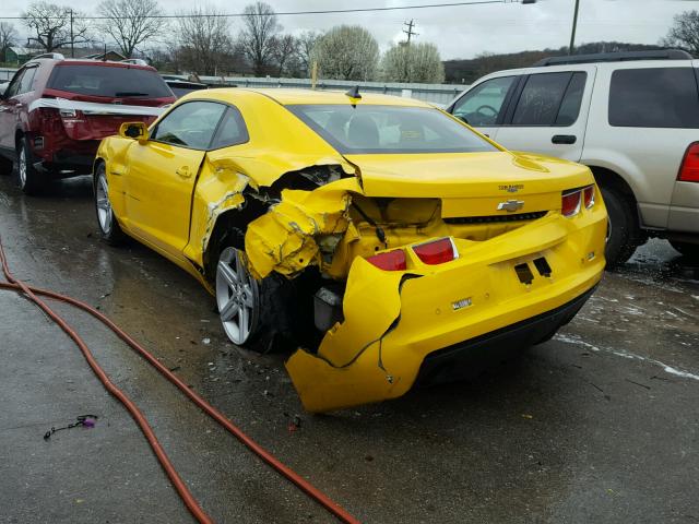 2G1FB1ED8B9137582 - 2011 CHEVROLET CAMARO LT YELLOW photo 3