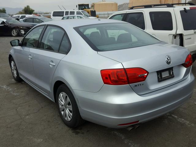 3VW2K7AJ8EM334491 - 2014 VOLKSWAGEN JETTA BASE SILVER photo 3