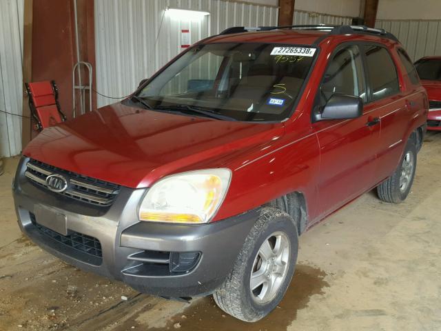 KNDJF724577449557 - 2007 KIA SPORTAGE L RED photo 2