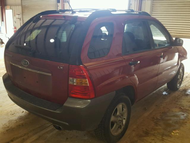 KNDJF724577449557 - 2007 KIA SPORTAGE L RED photo 4