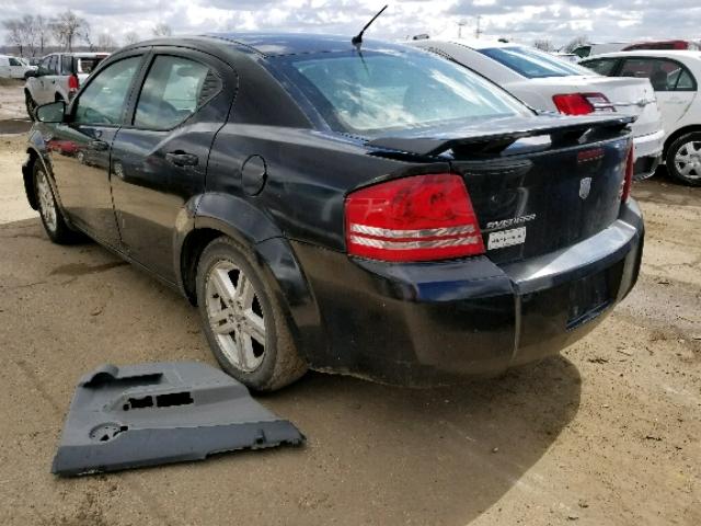 1B3LC56R58N538703 - 2008 DODGE AVENGER SX BLACK photo 3