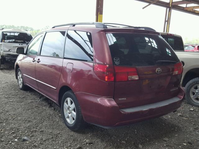 5TDZA22C34S211798 - 2004 TOYOTA SIENNA XLE MAROON photo 3