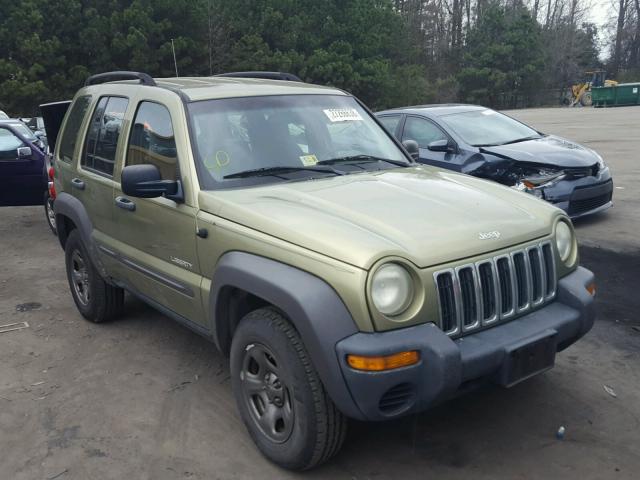 1J4GL48K94W175654 - 2004 JEEP LIBERTY SP GREEN photo 1