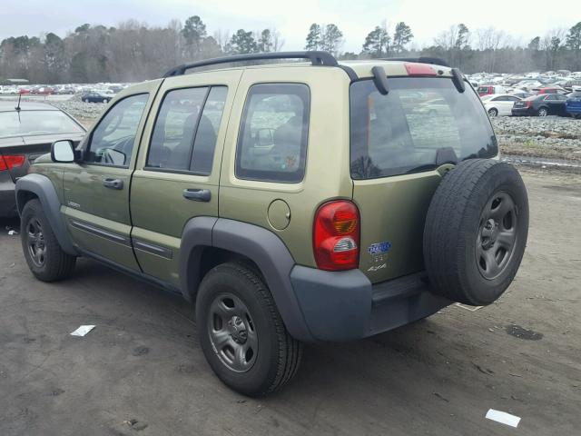 1J4GL48K94W175654 - 2004 JEEP LIBERTY SP GREEN photo 3