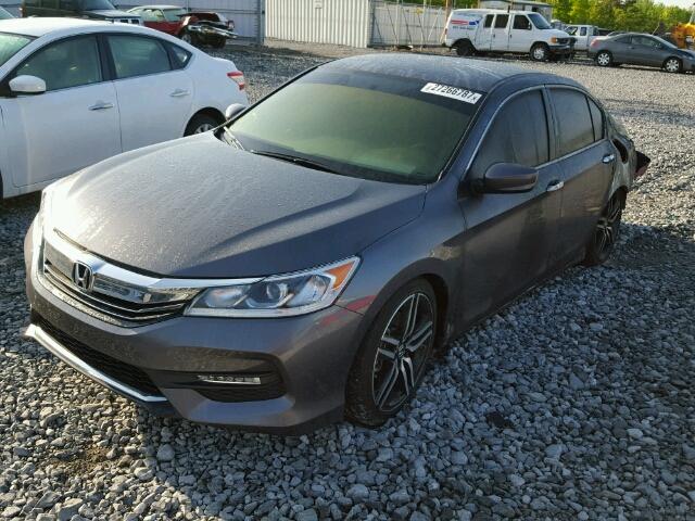 1HGCR2F56GA149424 - 2016 HONDA ACCORD SPO GRAY photo 2