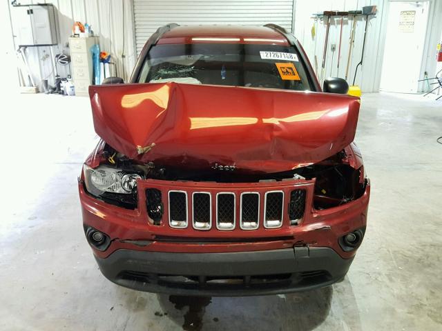 1C4NJCBAXED515405 - 2014 JEEP COMPASS SP MAROON photo 9