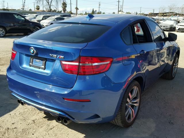 5YMGZ0C56E0C40523 - 2014 BMW X6 M BLUE photo 4