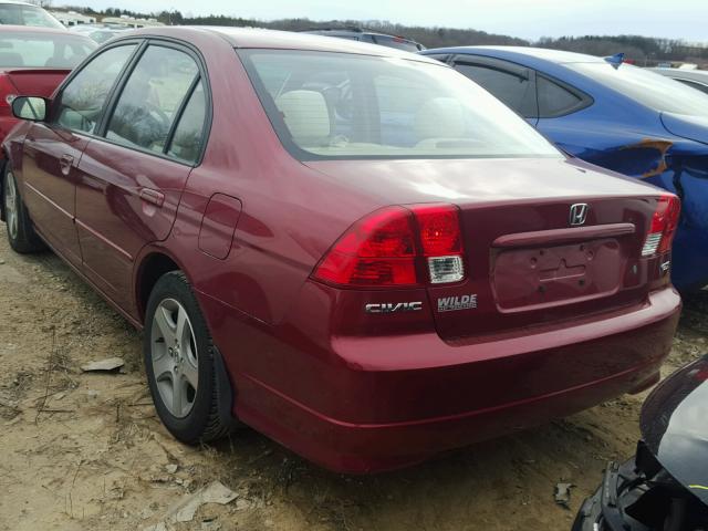 2HGES26875H575645 - 2005 HONDA CIVIC EX RED photo 3