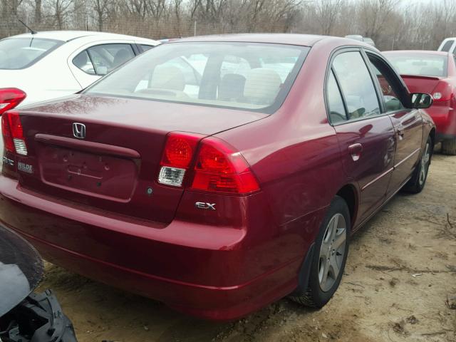 2HGES26875H575645 - 2005 HONDA CIVIC EX RED photo 4