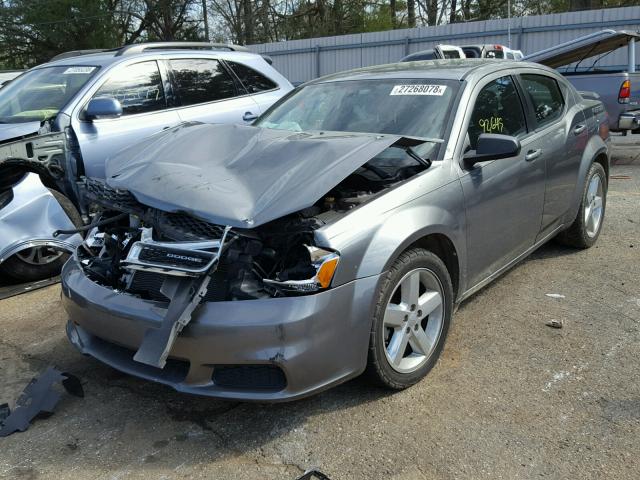 1C3CDZAB6CN141379 - 2012 DODGE AVENGER SE GRAY photo 2