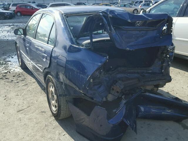 2HGES16525H517295 - 2005 HONDA CIVIC LX BLUE photo 3