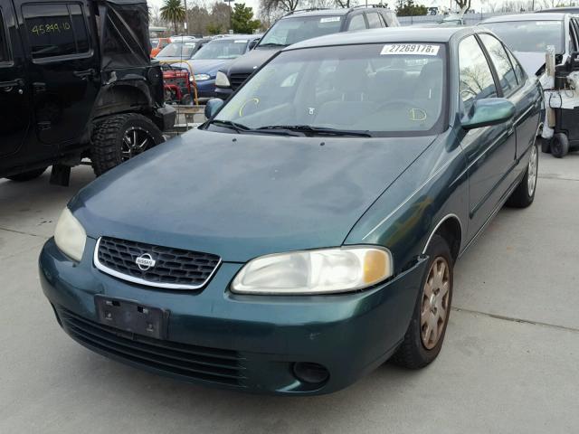 3N1CB51D71L443906 - 2001 NISSAN SENTRA XE GREEN photo 2