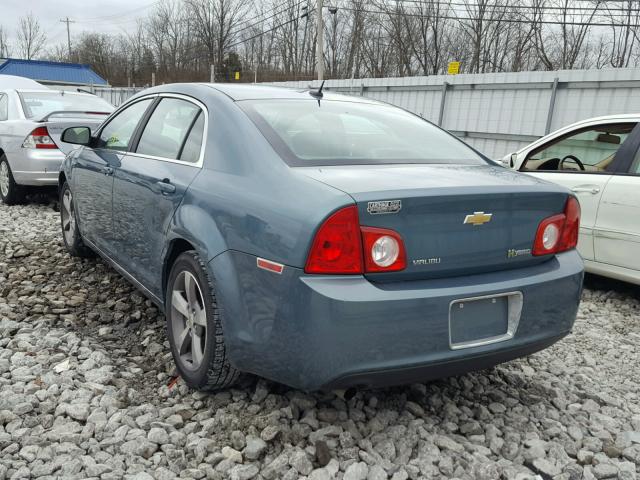 1G1ZF57509F143683 - 2009 CHEVROLET MALIBU HYB BLUE photo 3