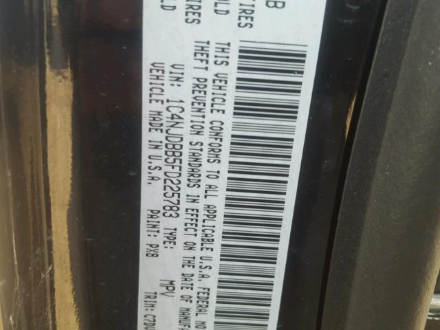 1C4NJDBB5FD225783 - 2015 JEEP COMPASS SP BLACK photo 10