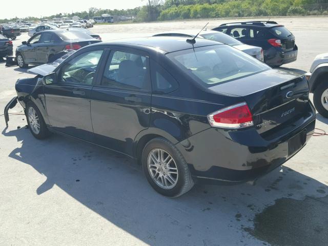 1FAHP35N99W173620 - 2009 FORD FOCUS SE BLACK photo 3