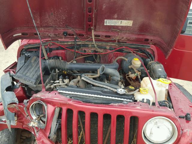 1J4FY19S3WP784505 - 1998 JEEP WRANGLER / RED photo 7