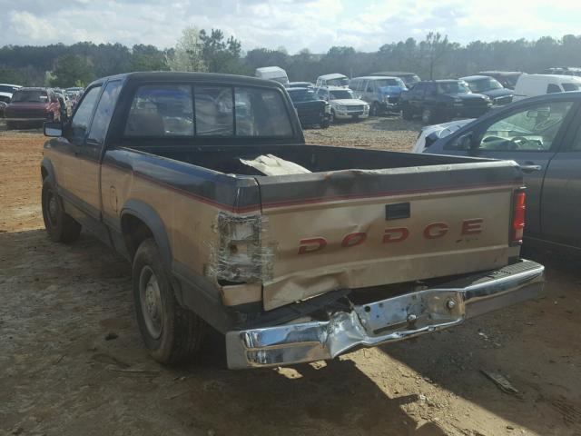 1B7GL23Y7MS341909 - 1991 DODGE DAKOTA BROWN photo 3