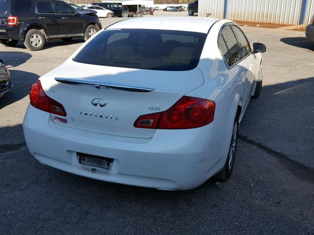 JNKBV61E58M224276 - 2008 INFINITI G35 WHITE photo 4