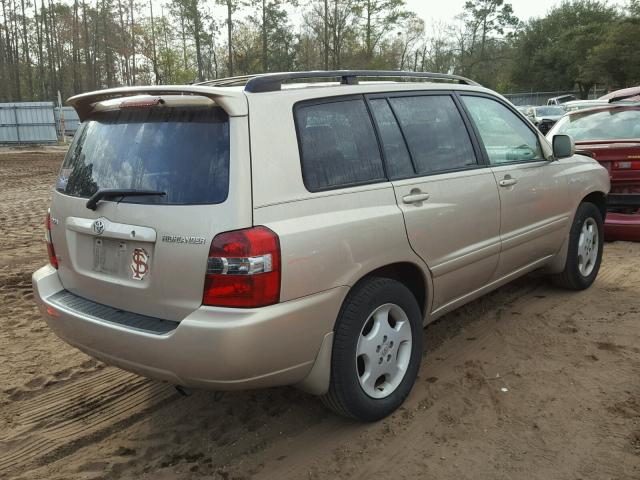 JTEDP21A940031880 - 2004 TOYOTA HIGHLANDER BEIGE photo 4