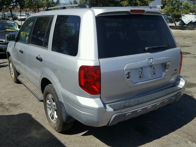 2HKYF18505H573286 - 2005 HONDA PILOT EXL SILVER photo 3