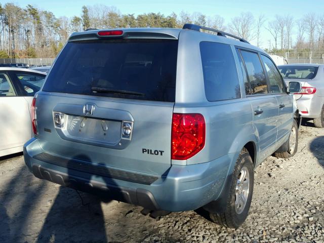 2HKYF18623H588555 - 2003 HONDA PILOT EXL BLUE photo 4