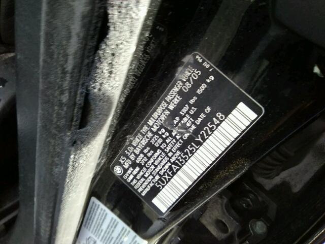 5UXFA13525LY22548 - 2005 BMW X5 3.0I BLACK photo 10