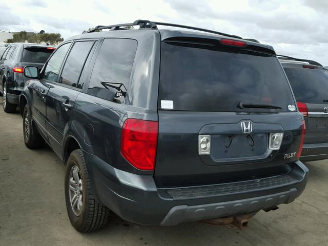 2HKYF18683H575843 - 2003 HONDA PILOT EXL GRAY photo 3