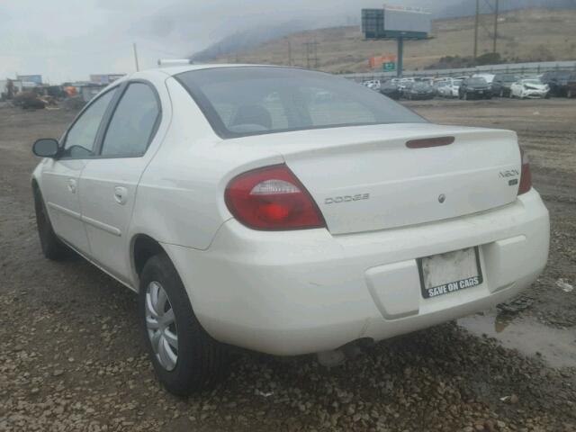 1B3ES56C35D214061 - 2005 DODGE NEON SXT WHITE photo 3