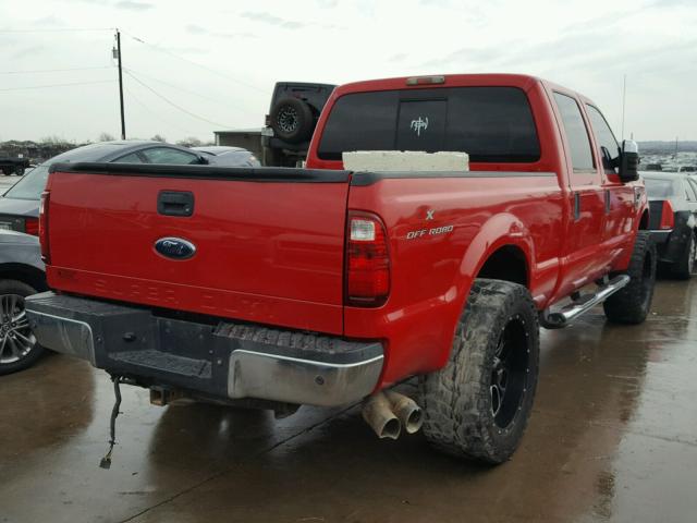 1FTSW21R48ED96190 - 2008 FORD F250 SUPER RED photo 4