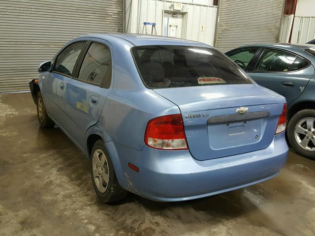 KL1TD52625B352192 - 2005 CHEVROLET AVEO BASE Mavi fotoğraf 3