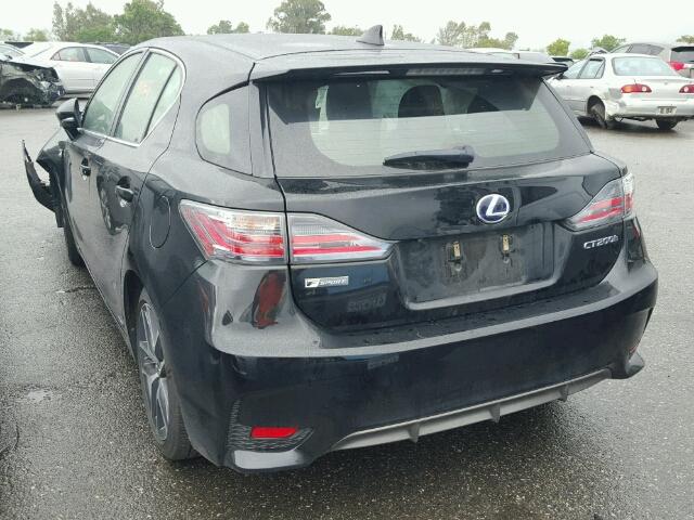 JTHKD5BH7F2240011 - 2015 LEXUS CT 200 BLACK photo 3