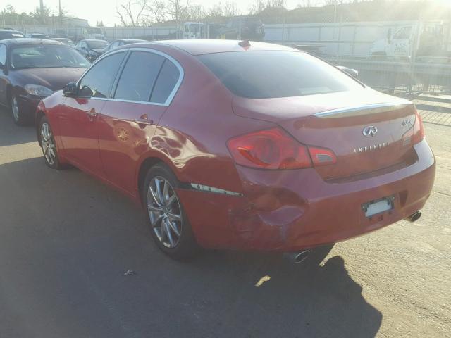 JNKBV61F18M251337 - 2008 INFINITI G35 RED photo 3